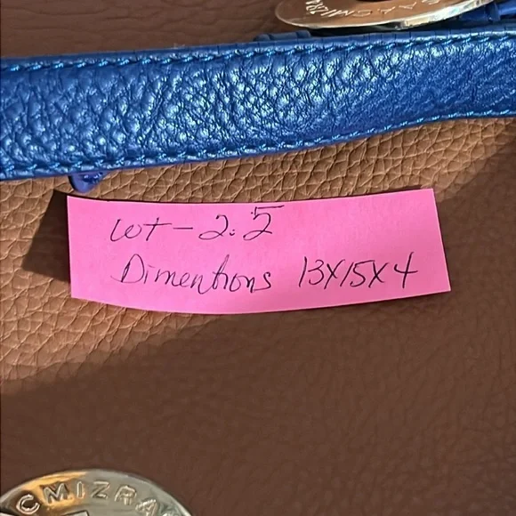 Isaac Mizrahi Tan and Navy Crossbody Bag Minimalist - Picture 17 of 17